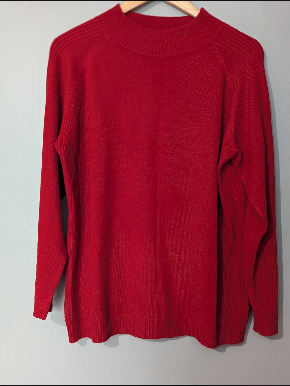 Papa Vancouver Women's Red Mock Neck Sweater Timeless